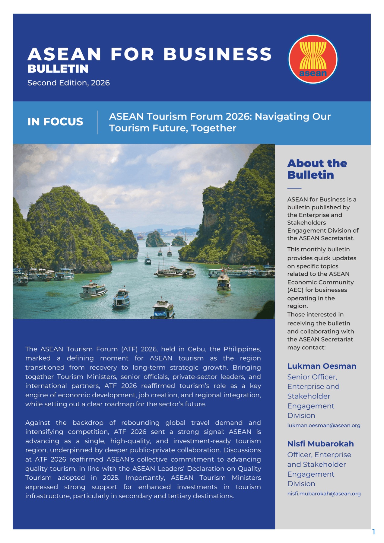 Cover of the ASEAN for Business Bulletin, Second Edition 2026